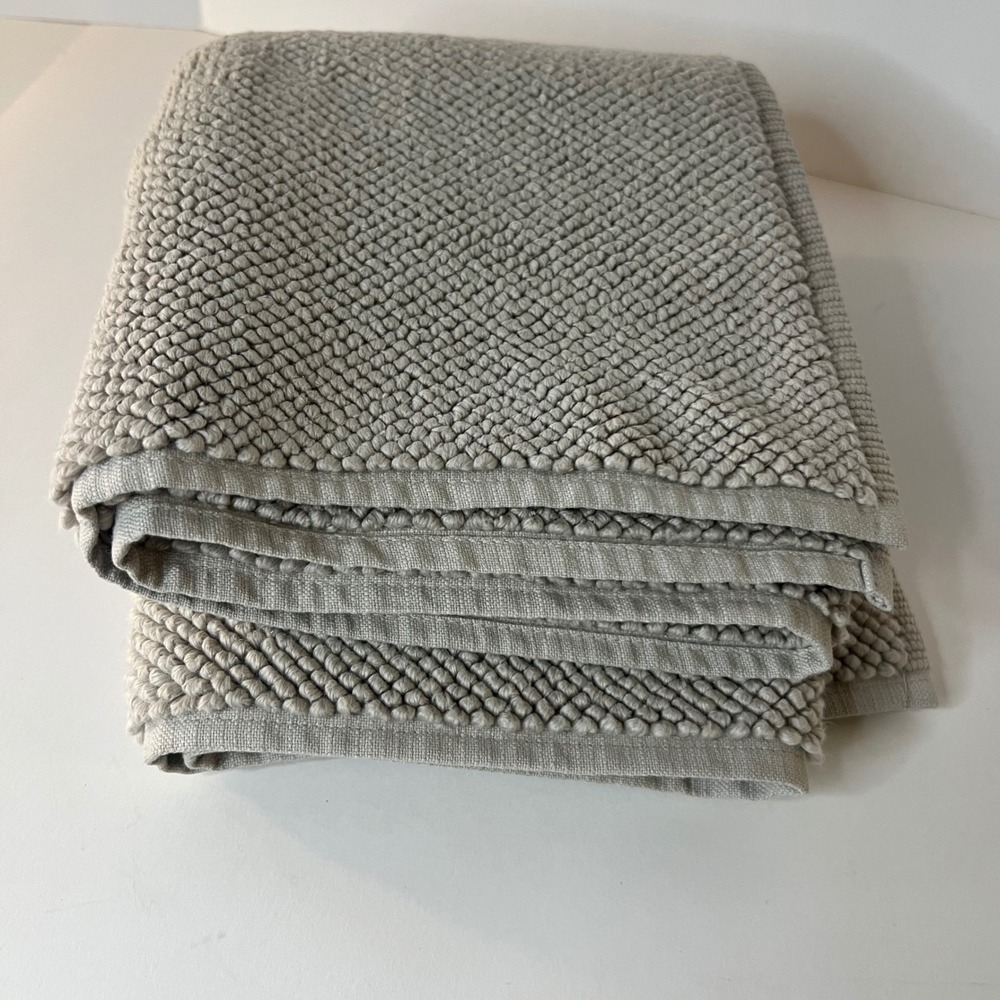 Hotel Collection Tub Mat Flax‎ Cotton 20x30 Inch Made Turkey Plush Textured New